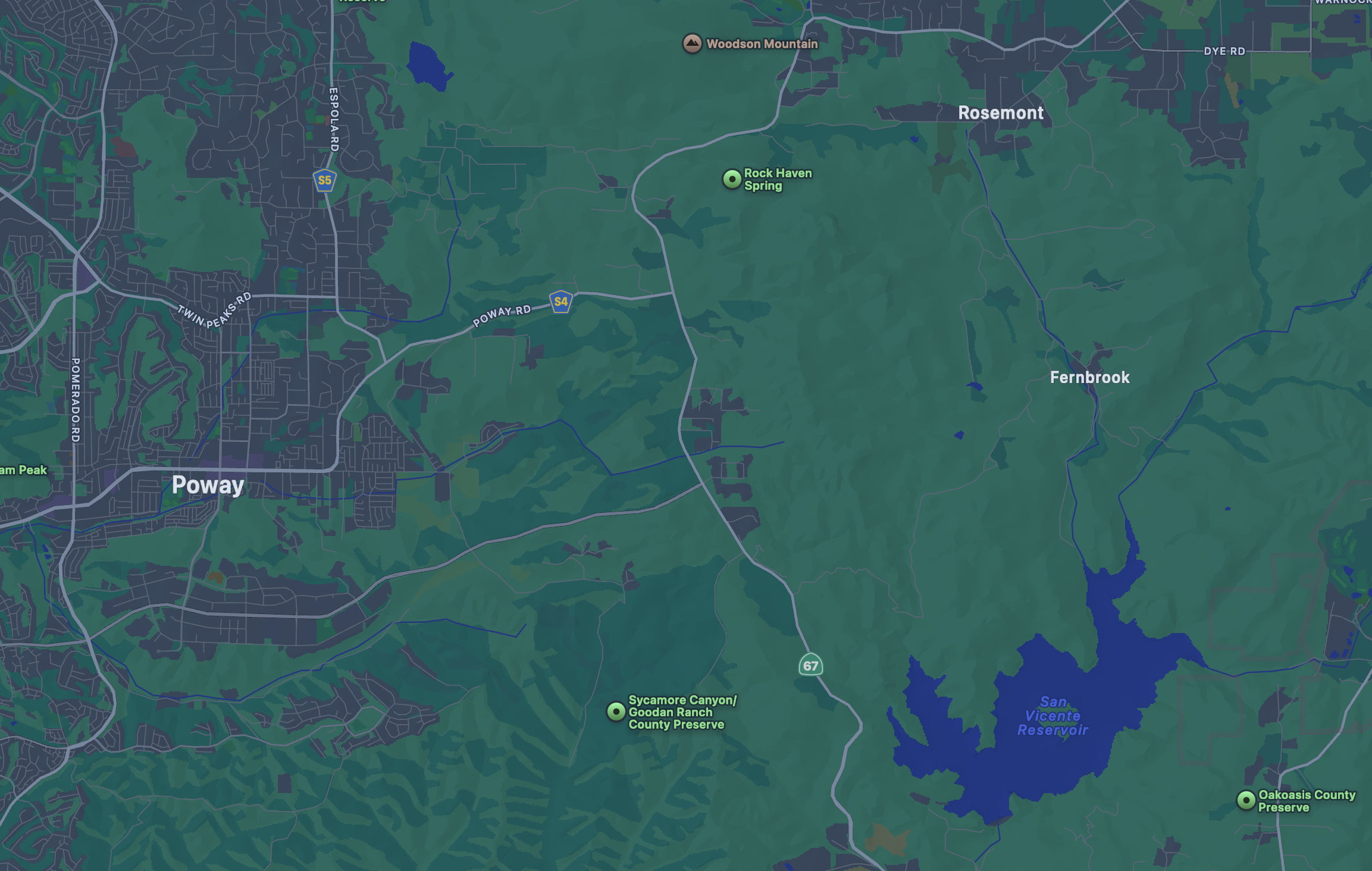 Map of the Poway area